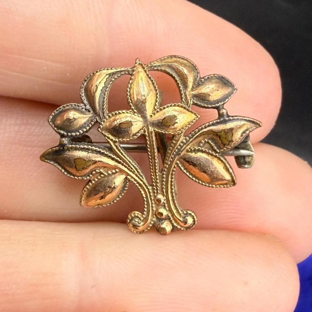 Vintage Gold Filled Watch Fob Brooch Signed MF&W‎